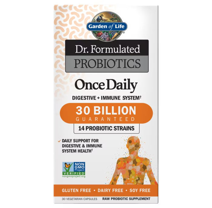Garden of Life Dr. Formulated Probiotics Once Daily - 30 Billion CFU - Daily Probiotic for Gut Health & Immune Support - 30 Vegetarian Capsules