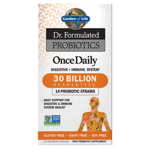 Garden of Life Dr. Formulated Probiotics Once Daily - 30 Billion CFU - Daily Probiotic for Gut Health & Immune Support - 30 Vegetarian Capsules