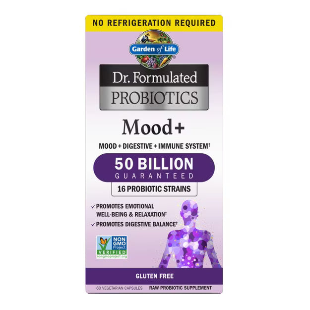 Garden of Life Dr. Formulated Probiotics Mood+ Shelf-Stable 60 Capsules