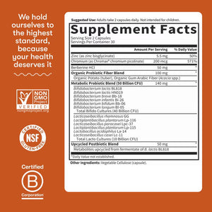 Garden of Life Probiotics Glucose Support Capsules