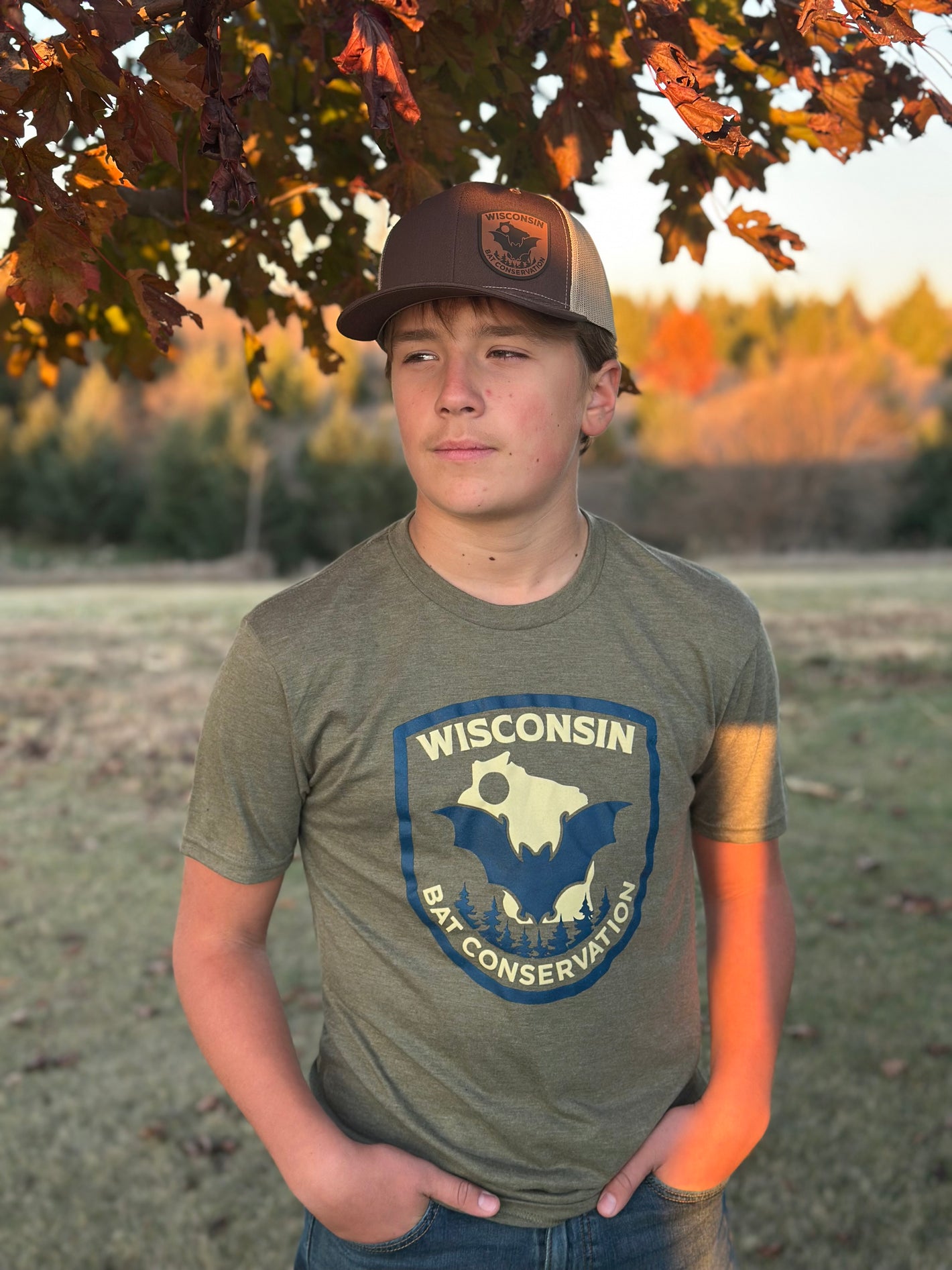 Bat Conservation Snapback Trucker Hat - "Echo"-Friendly Hats (60% profit to conservation efforts)