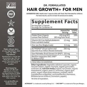 Garden of Life Dr. Formulated Hair Growth Capsules for Men
